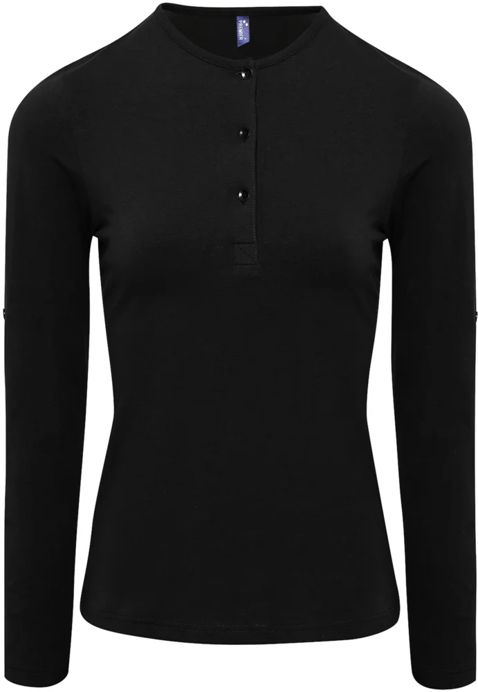 Damen Rollärmel T-Shirt langarm