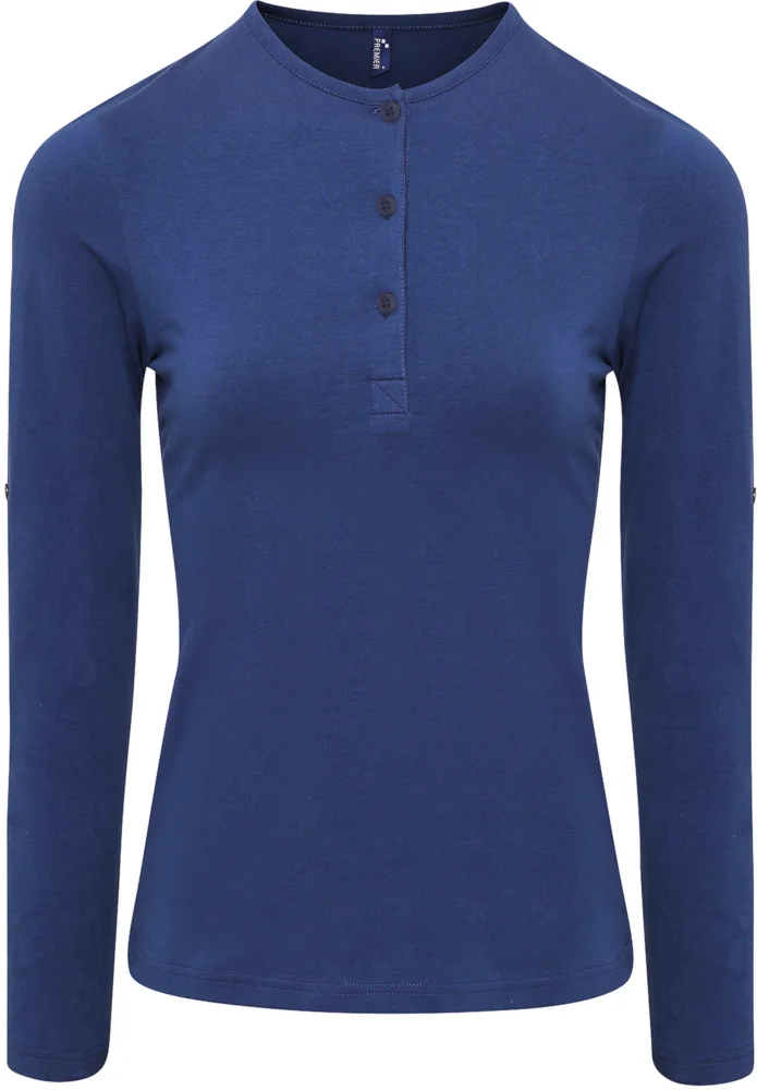 Damen Rollärmel T-Shirt langarm