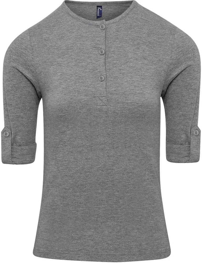 Damen Rollärmel T-Shirt langarm