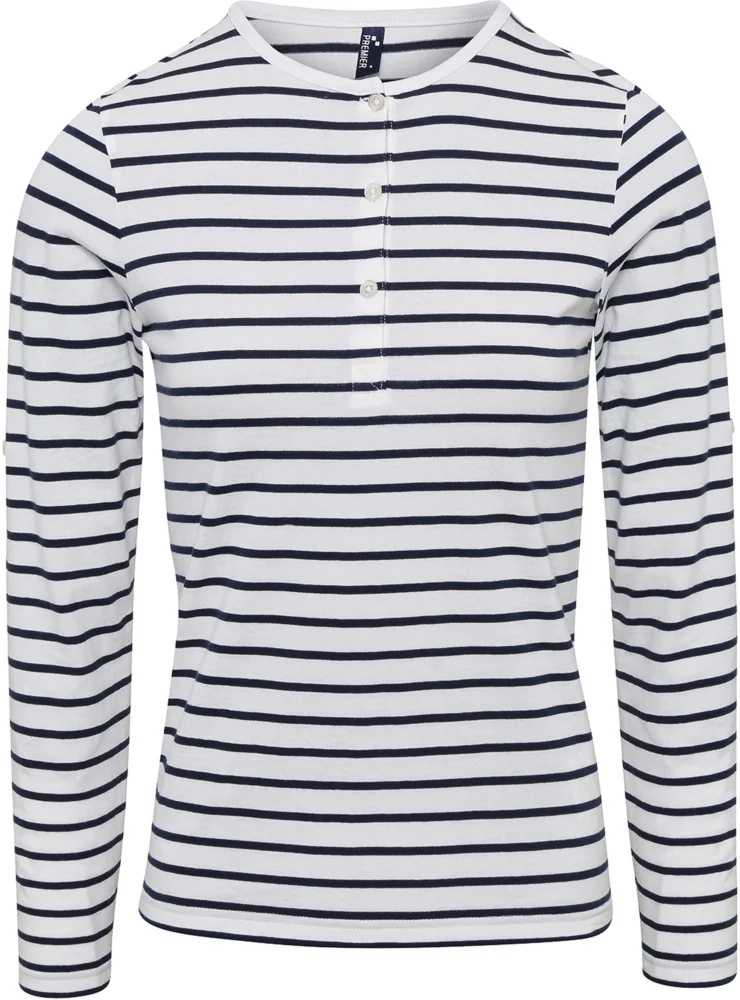 Damen Rollärmel T-Shirt langarm
