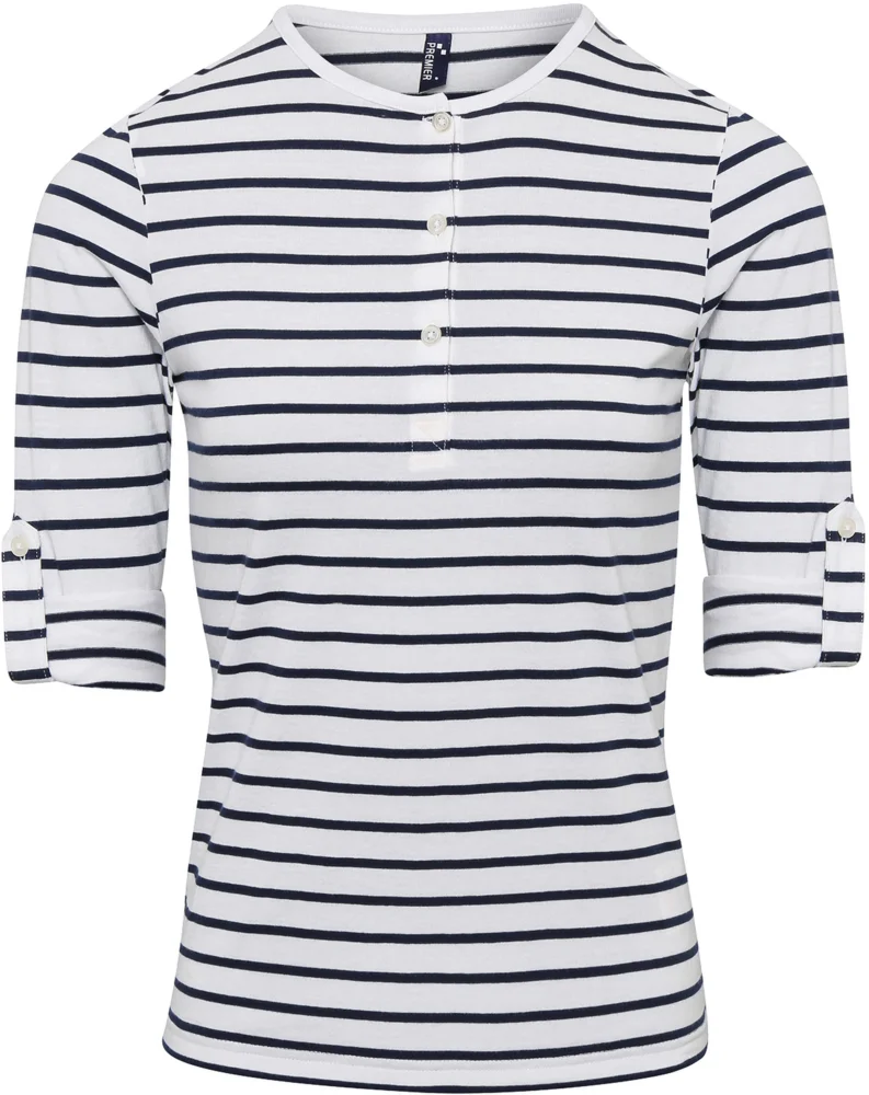 Damen Rollärmel T-Shirt langarm