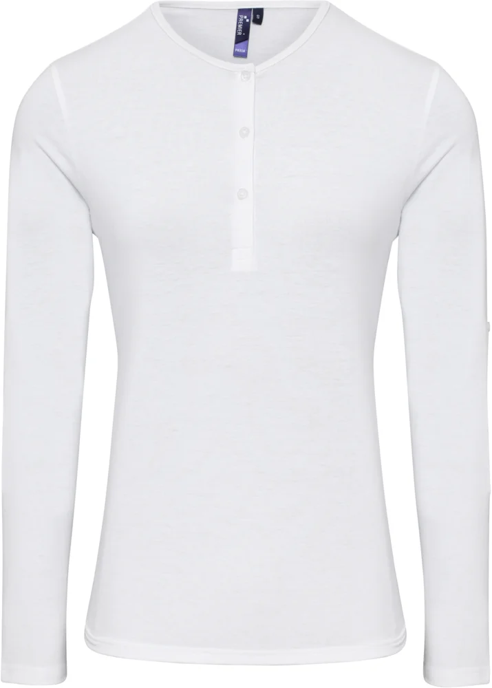 Damen Rollärmel T-Shirt langarm