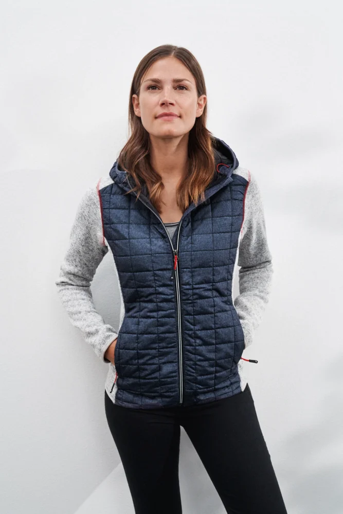 Damen Strick Hybrid Jacke