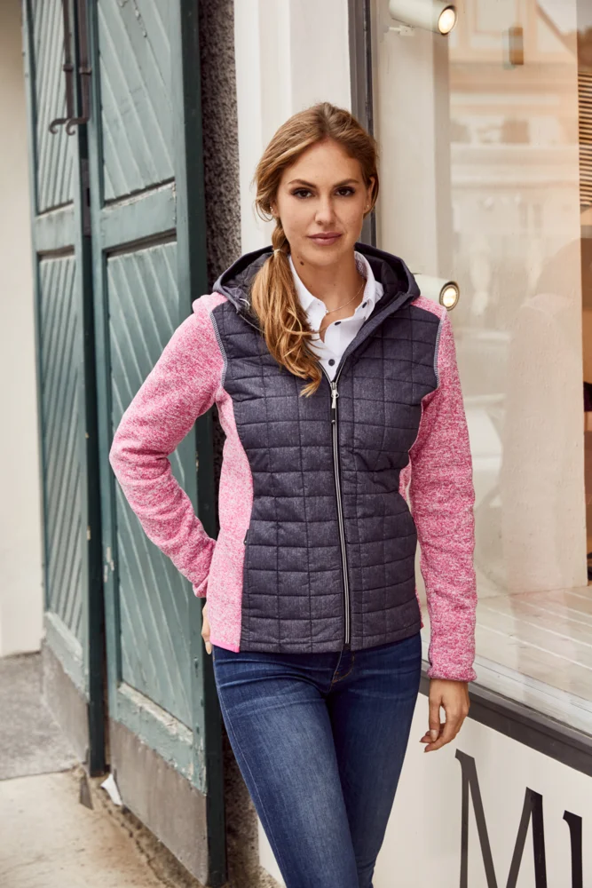 Damen Strick Hybrid Jacke