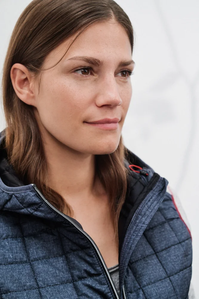 Damen Strick Hybrid Jacke