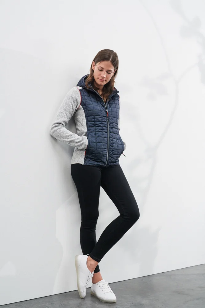 Damen Strick Hybrid Jacke