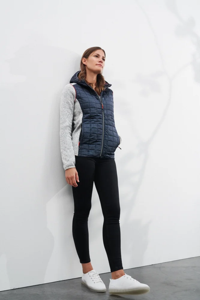 Damen Strick Hybrid Jacke