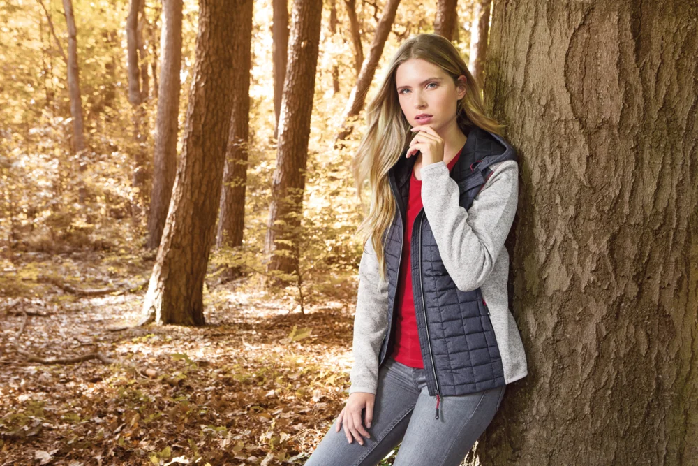Damen Strick Hybrid Jacke