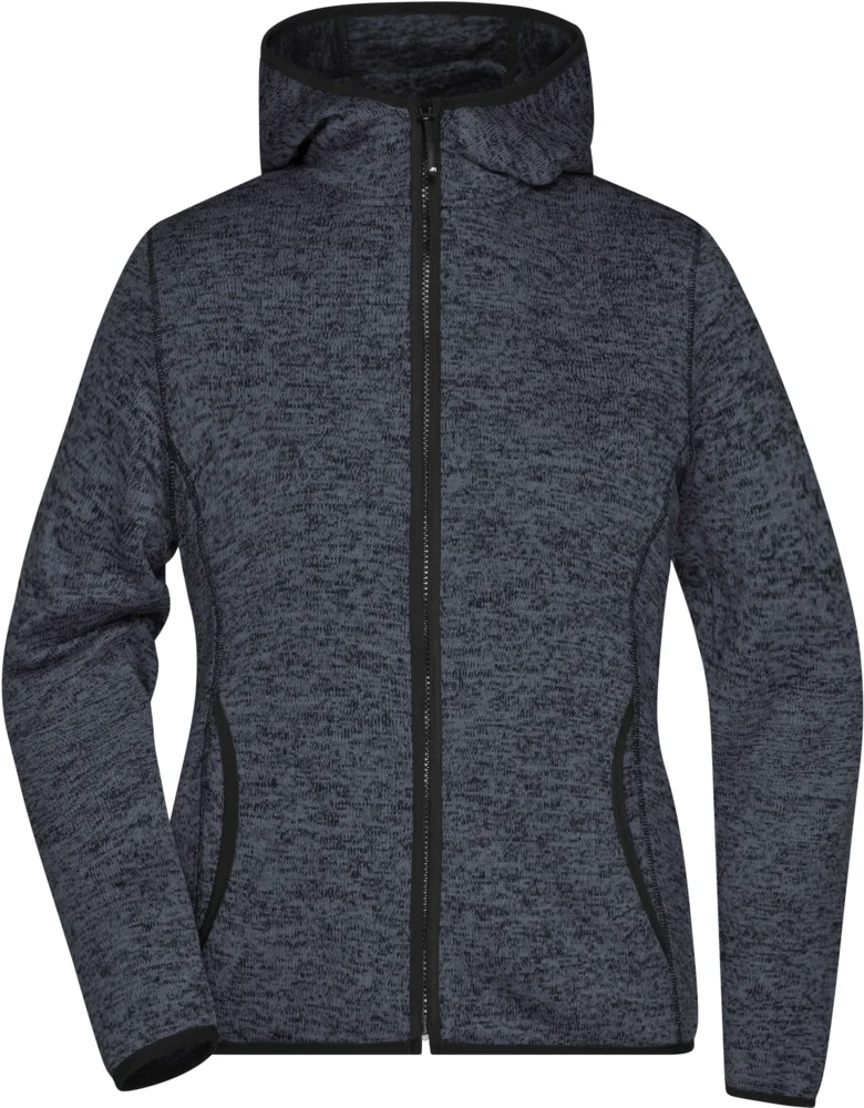Damen Strickfleece Kapuzenjacke