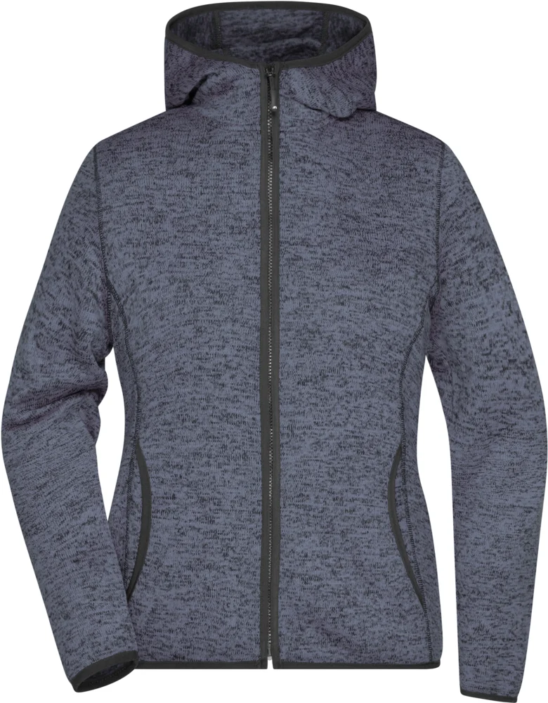 Damen Strickfleece Kapuzenjacke