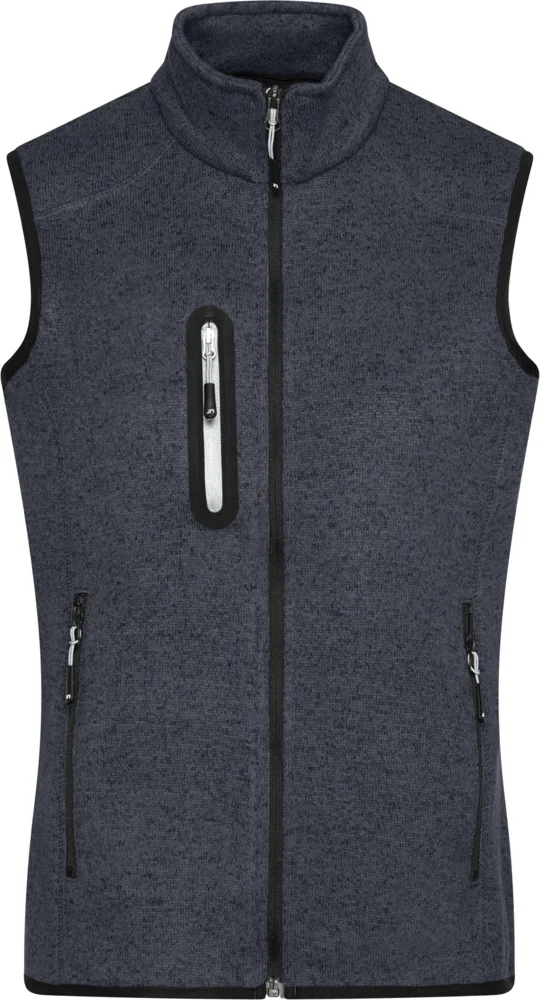 Damen Strickfleece Weste mit Stehkragen