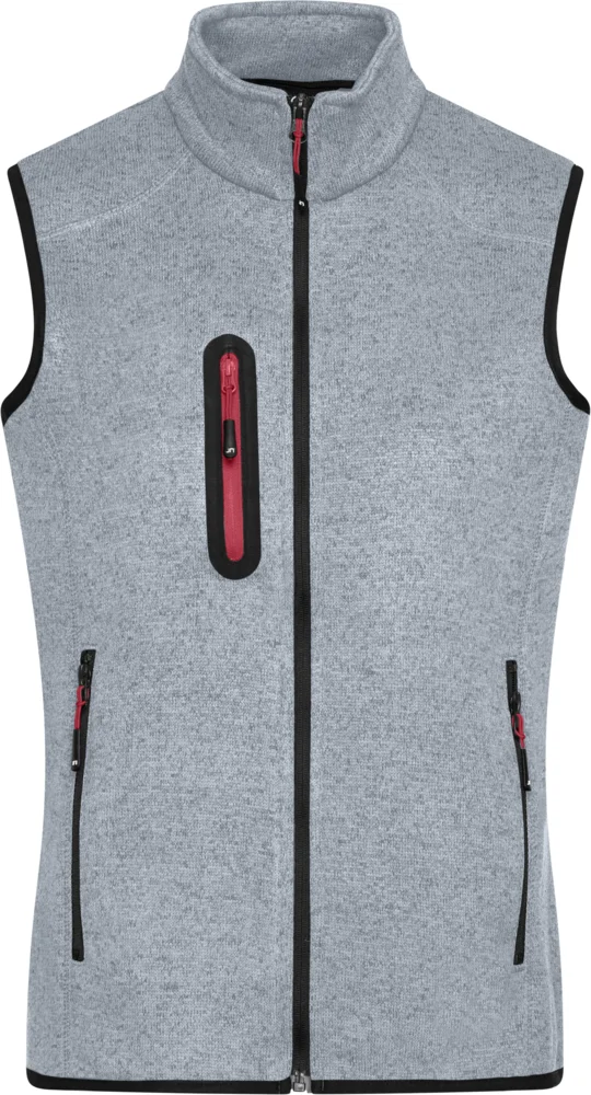 Damen Strickfleece Weste mit Stehkragen