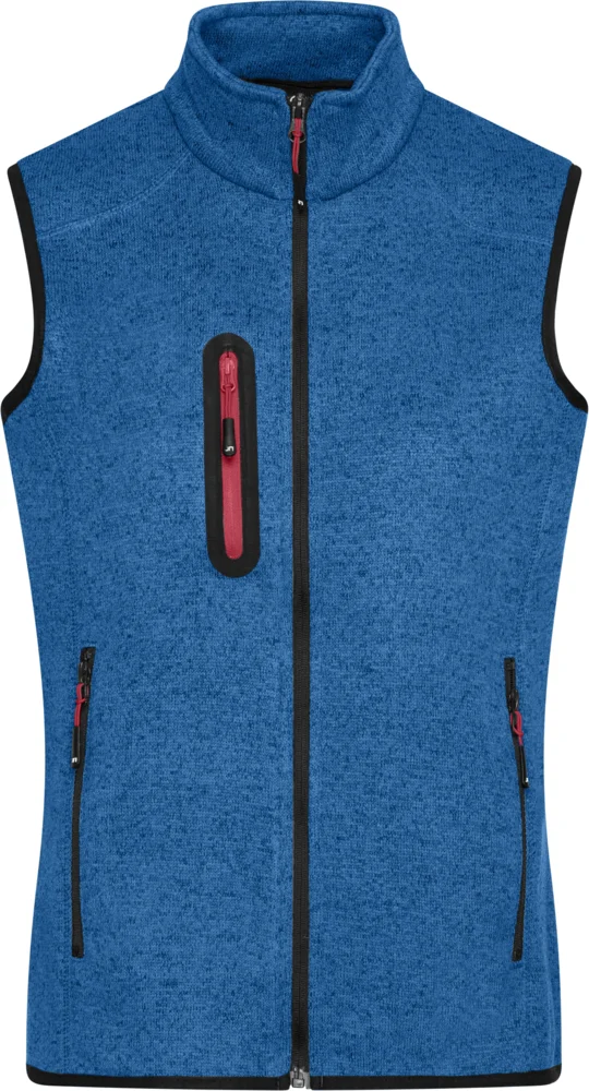 Damen Strickfleece Weste mit Stehkragen