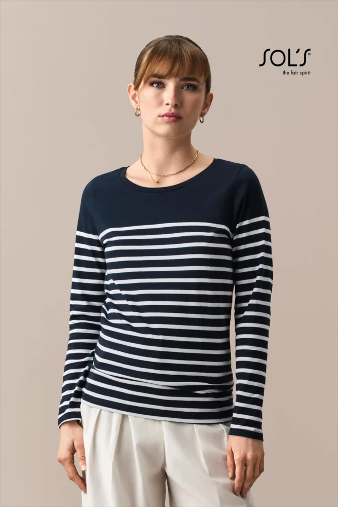 Ladies' T-Shirt striped long-sleeve