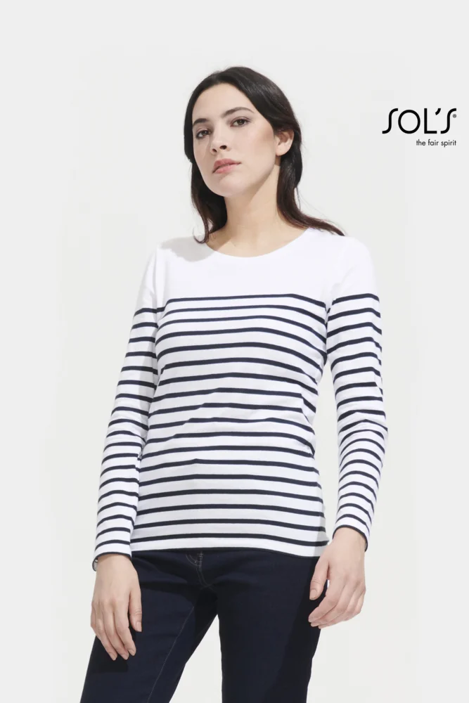 Ladies' T-Shirt striped long-sleeve