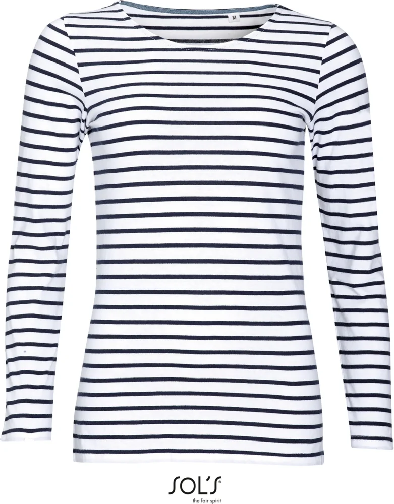 Damen T-Shirt langarm gestreift