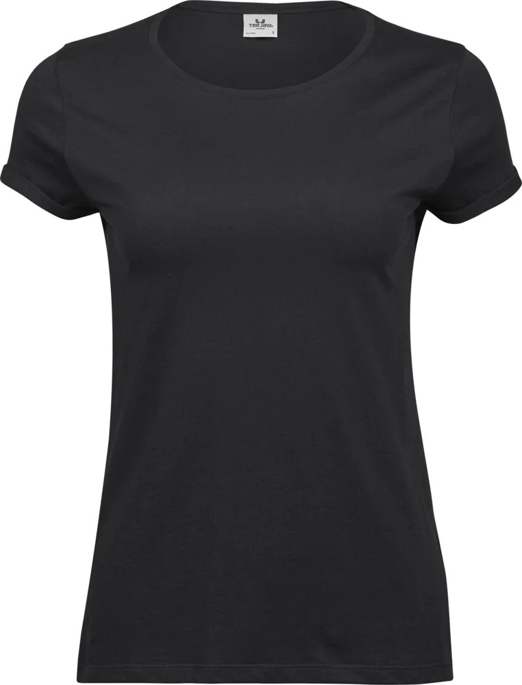 Damen T-Shirt mit Umschlag am Arm