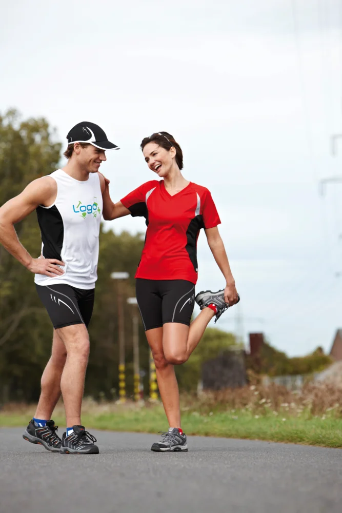 Damen V-Ausschnitt Lauf Shirt