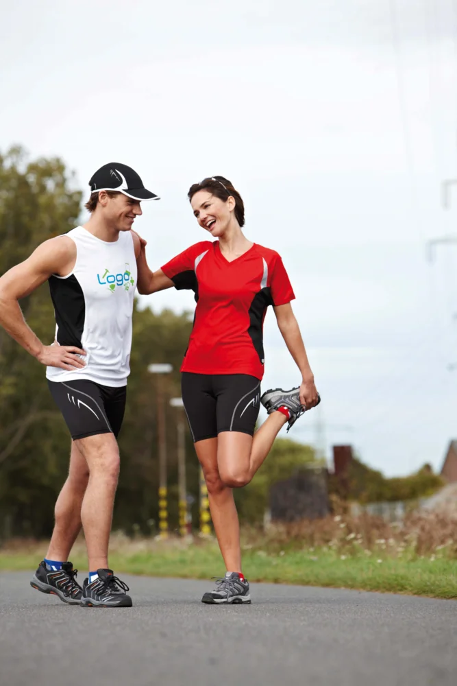 Damen V-Ausschnitt Lauf Shirt