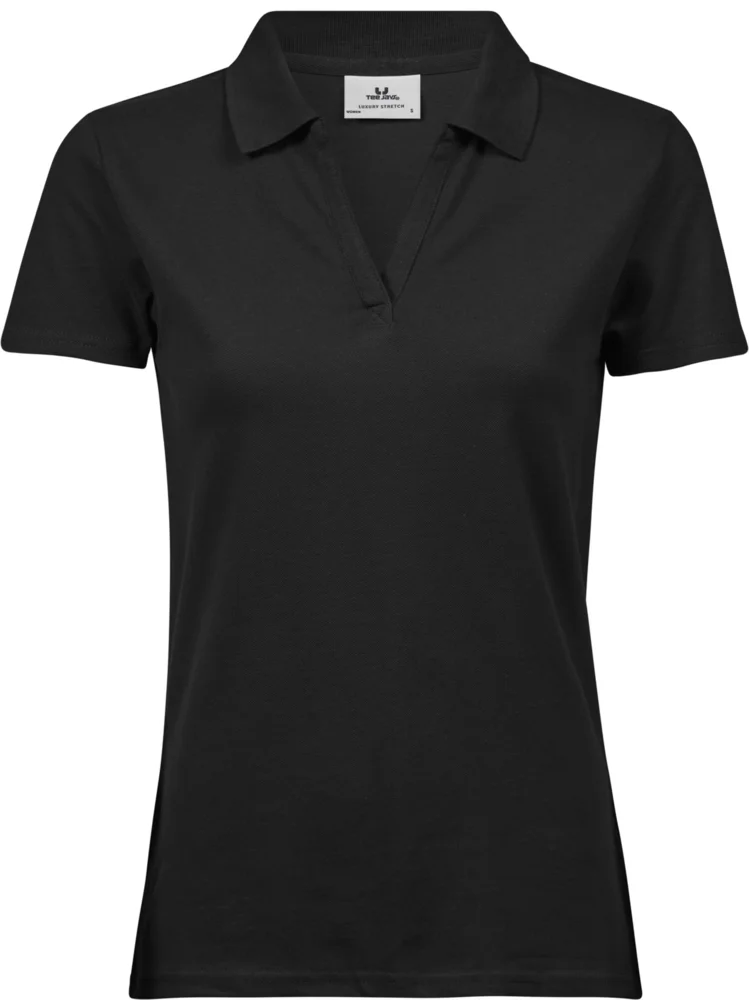 Damen V-Ausschnitt Luxury Stretch Piqué Polo