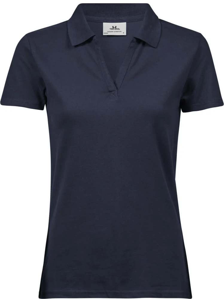 Damen V-Ausschnitt Luxury Stretch Piqué Polo