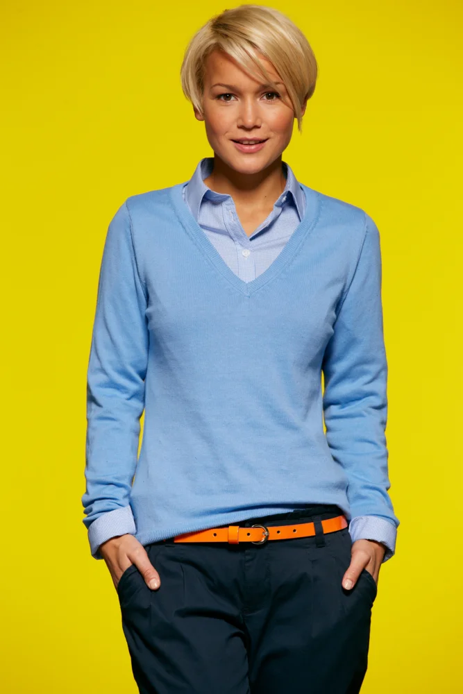 Damen V-Ausschnitt Pullover