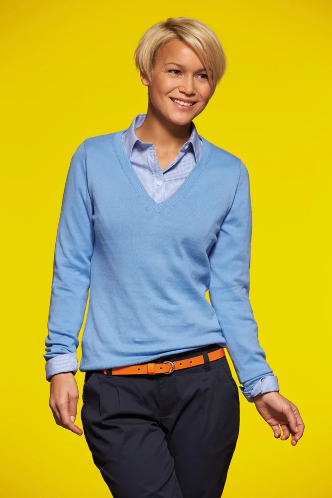 Damen V-Ausschnitt Pullover