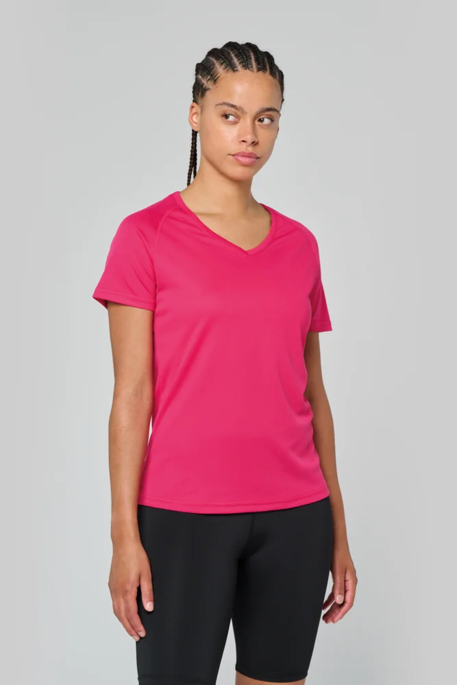 Damen V-Ausschnitt Sport Shirt