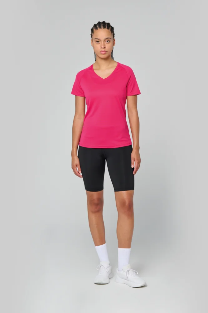 Damen V-Ausschnitt Sport Shirt