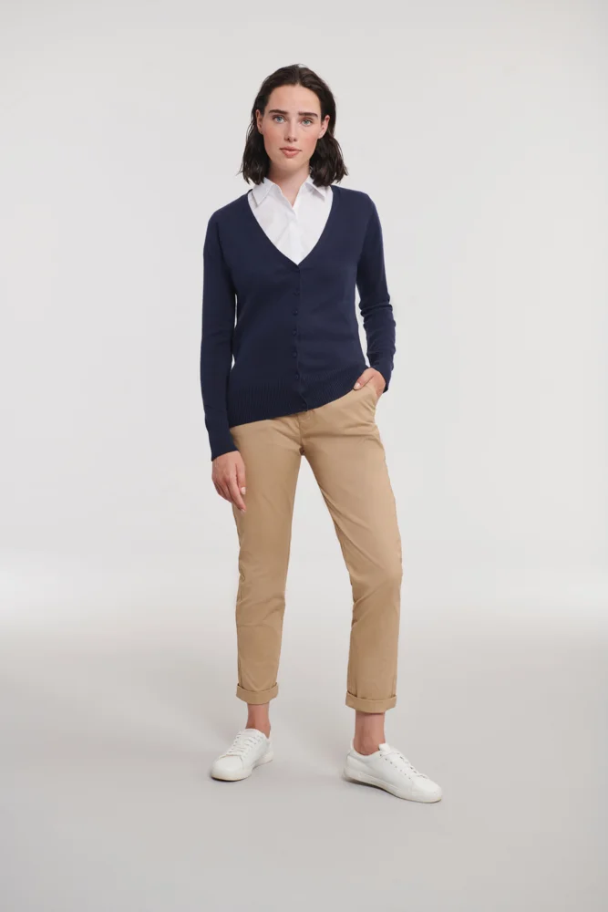 Damen V-Ausschnitt Strickjacke