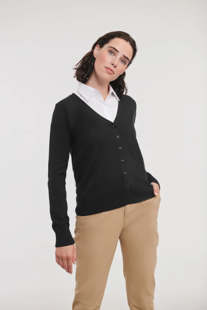Damen V-Ausschnitt Strickjacke