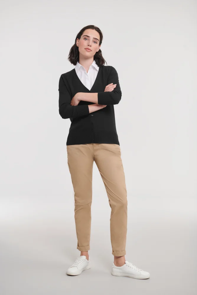 Damen V-Ausschnitt Strickjacke