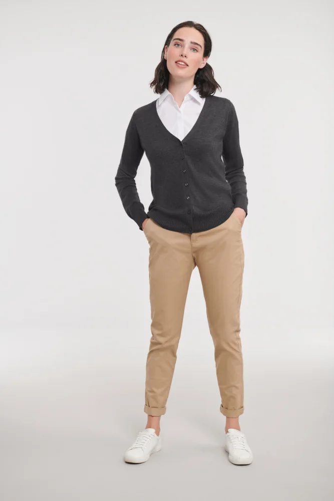 Damen V-Ausschnitt Strickjacke