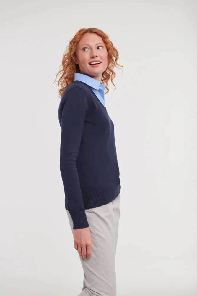 Damen V-Ausschnitt Strickpullover