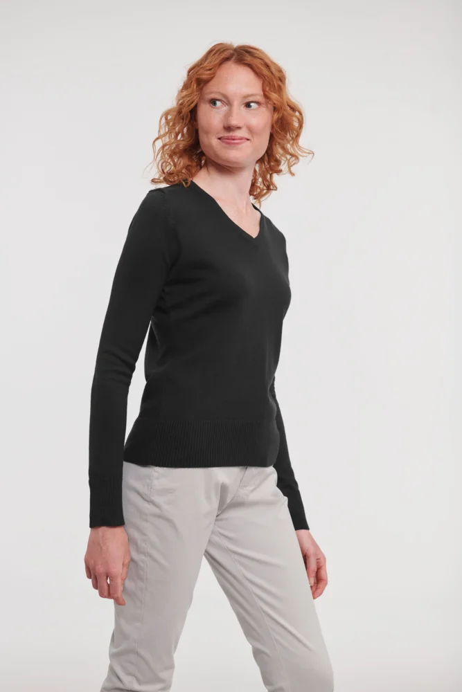 Damen V-Ausschnitt Strickpullover