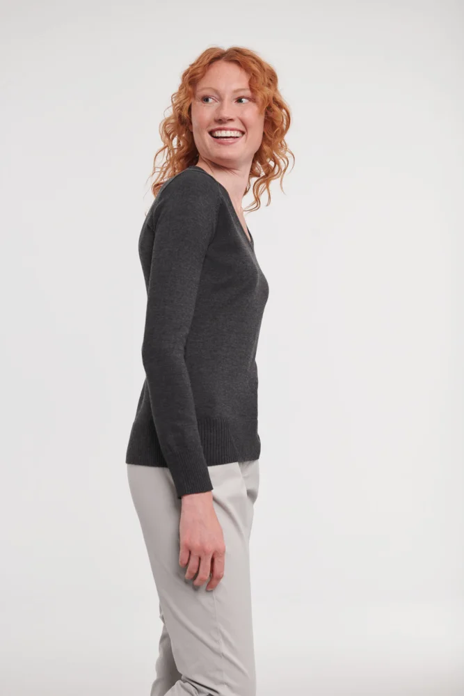 Damen V-Ausschnitt Strickpullover
