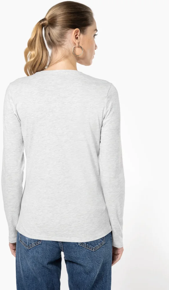 Damen V-Ausschnitt T-Shirt langarm