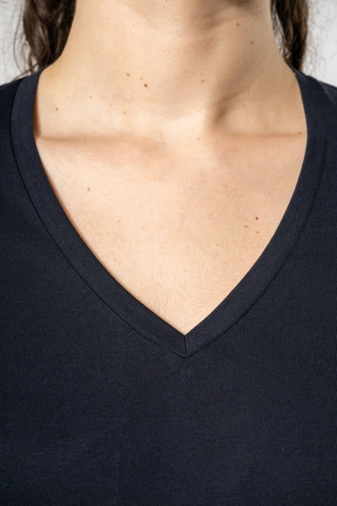 Damen V-Ausschnitt T-Shirt langarm