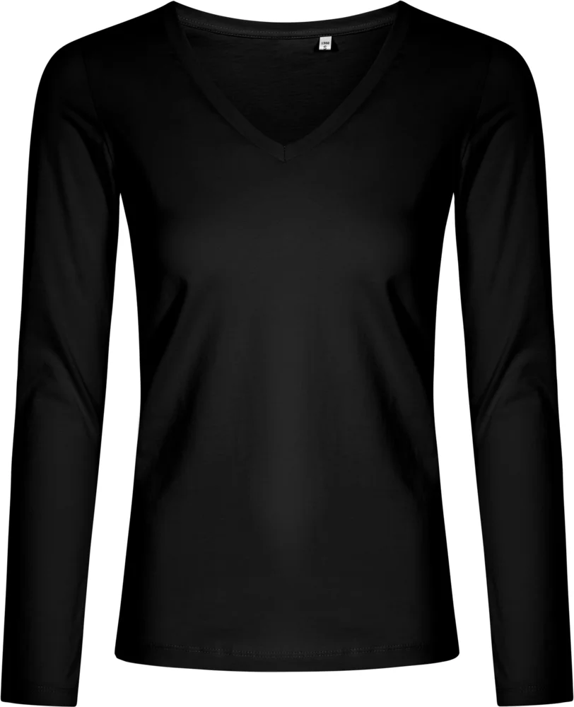Damen V-Ausschnitt T-Shirt langarm - X.O