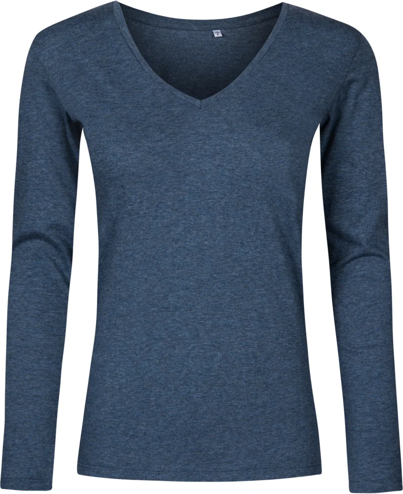 Damen V-Ausschnitt T-Shirt langarm - X.O