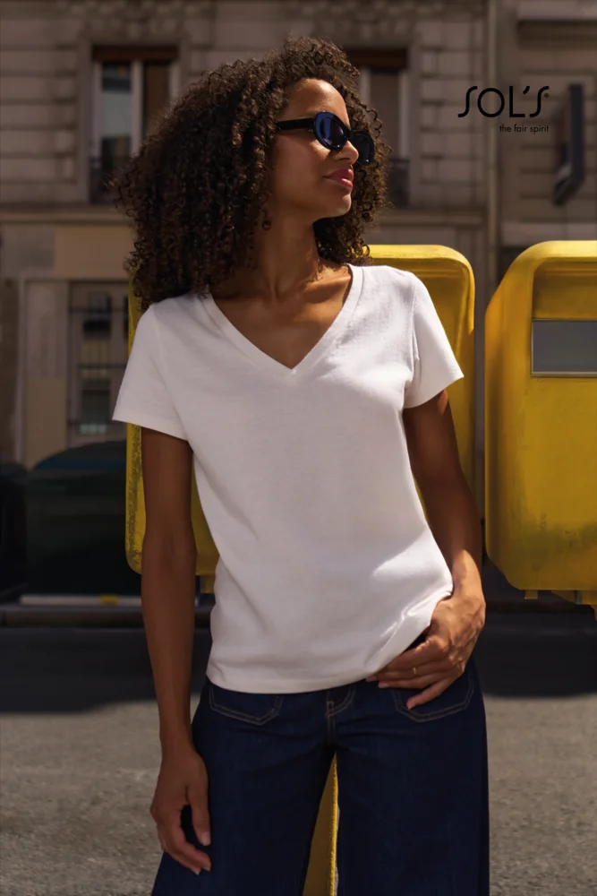 Damen V-Ausschnitt T-Shirt