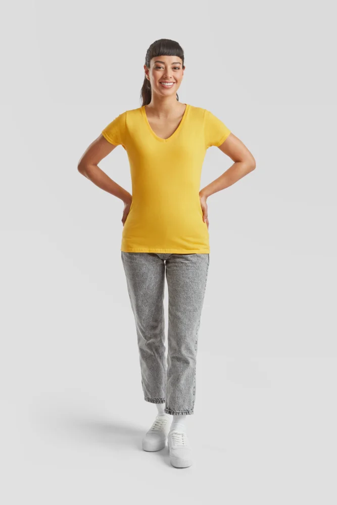 Damen V-Ausschnitt T-Shirt