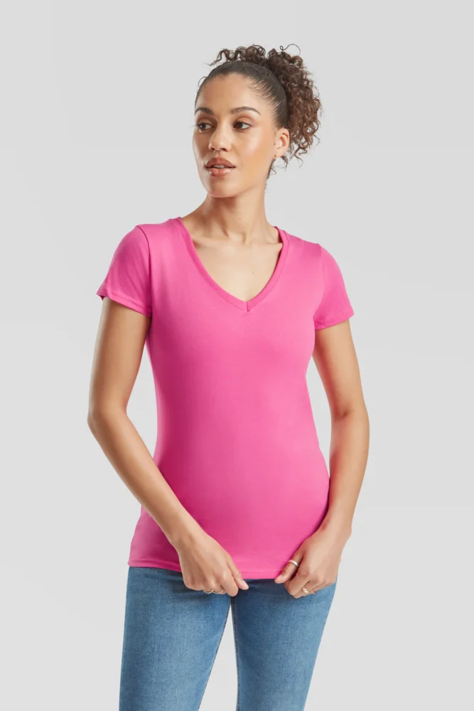 Damen V-Ausschnitt T-Shirt