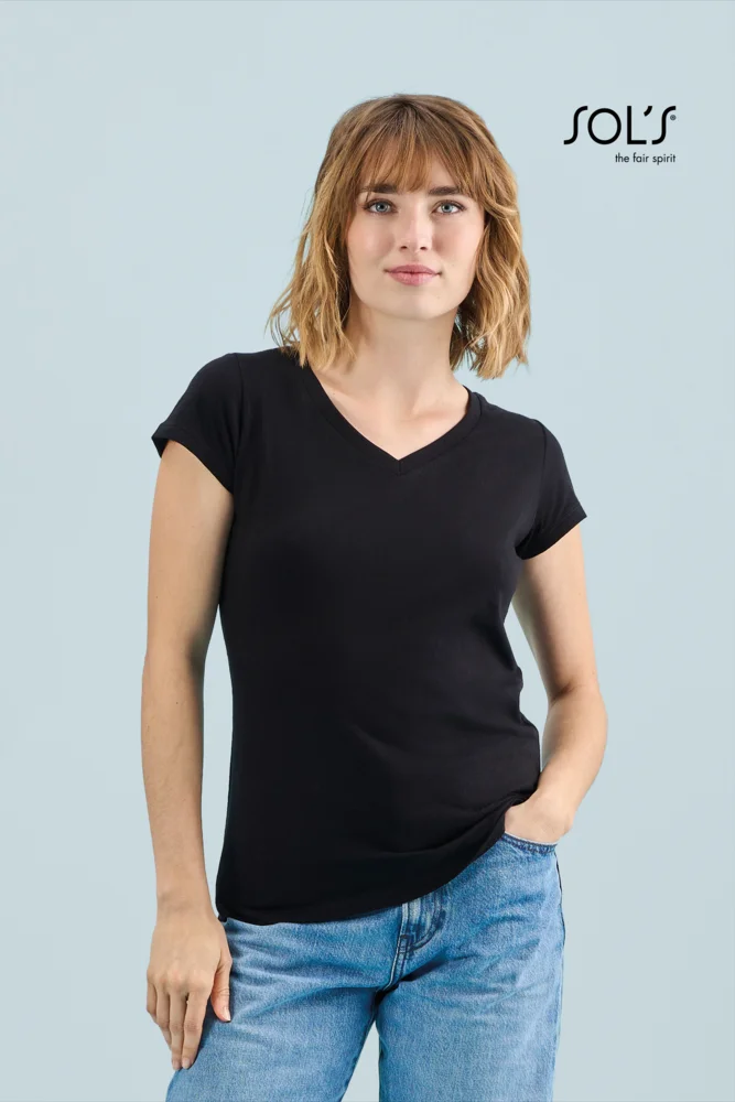 Damen V-Ausschnitt T-Shirt