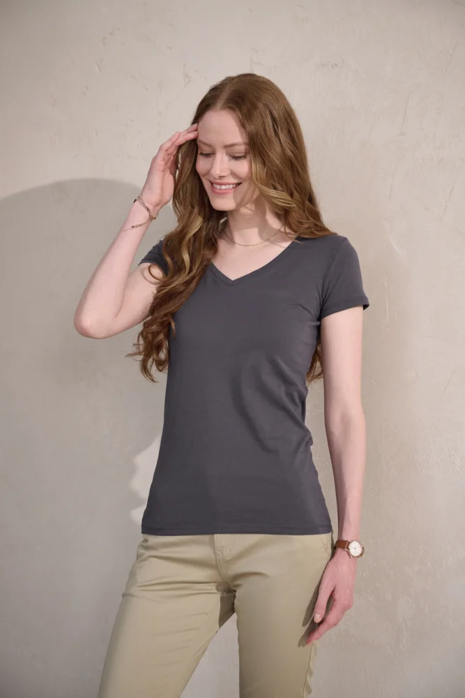 Damen V-Ausschnitt T-Shirt