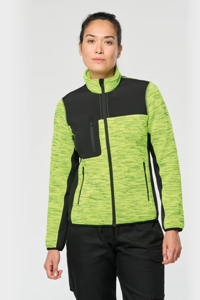 Damen Workwear Strickfleece Jacke
