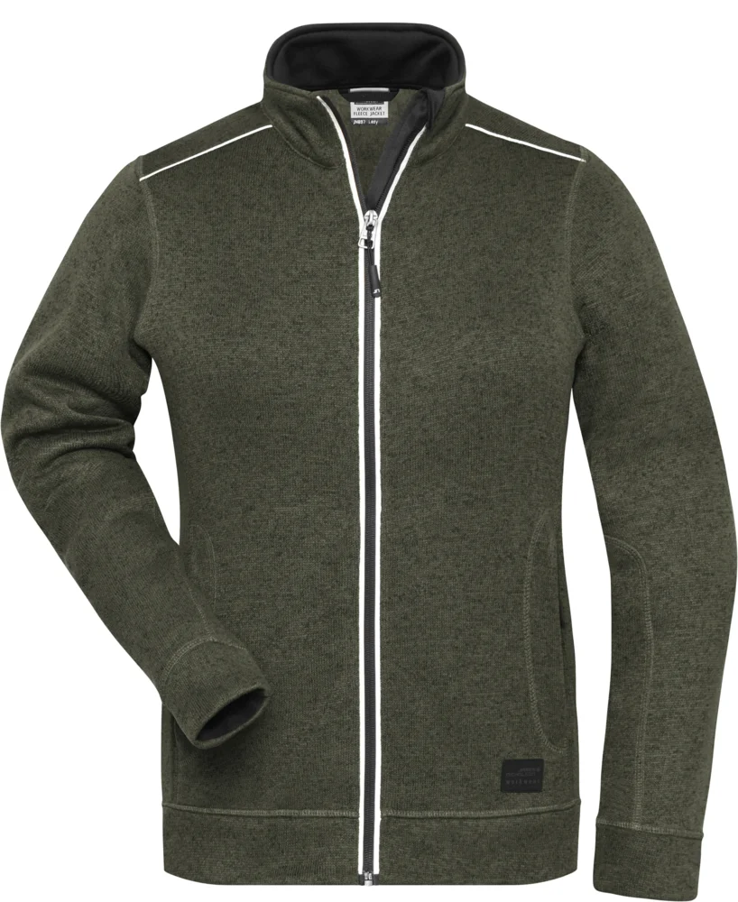 Damen Workwear Strickfleece Jacke - Solid