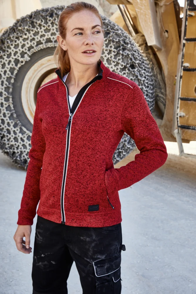 Damen Workwear Strickfleece Jacke - Solid