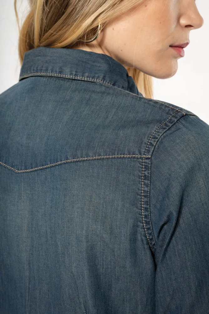 Denim Bluse langarm