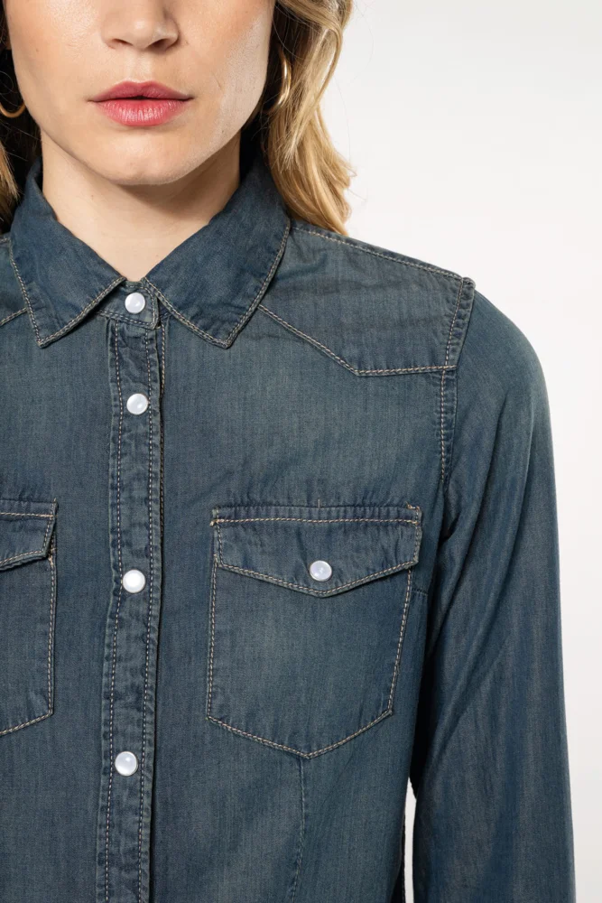 Denim Bluse langarm